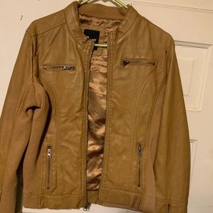 Tan leather jacket